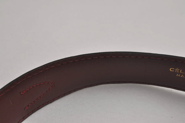 Authentic CELINE Horse Carriage Belt Leather Size 60cm 23.6" Bordeaux 6666J
