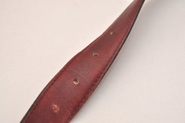 Authentic CELINE Horse Carriage Belt Leather Size 60cm 23.6" Bordeaux 6666J