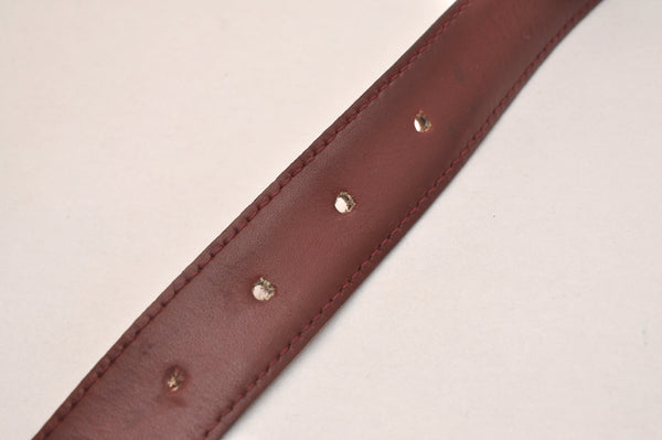 Authentic CELINE Horse Carriage Belt Leather Size 60cm 23.6" Bordeaux 6666J