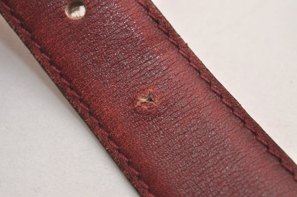 Authentic CELINE Horse Carriage Belt Leather Size 60cm 23.6" Bordeaux 6666J