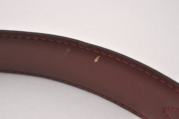 Authentic CELINE Horse Carriage Belt Leather Size 60cm 23.6" Bordeaux 6666J