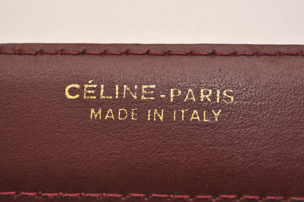 Authentic CELINE Horse Carriage Belt Leather Size 60cm 23.6" Bordeaux 6666J