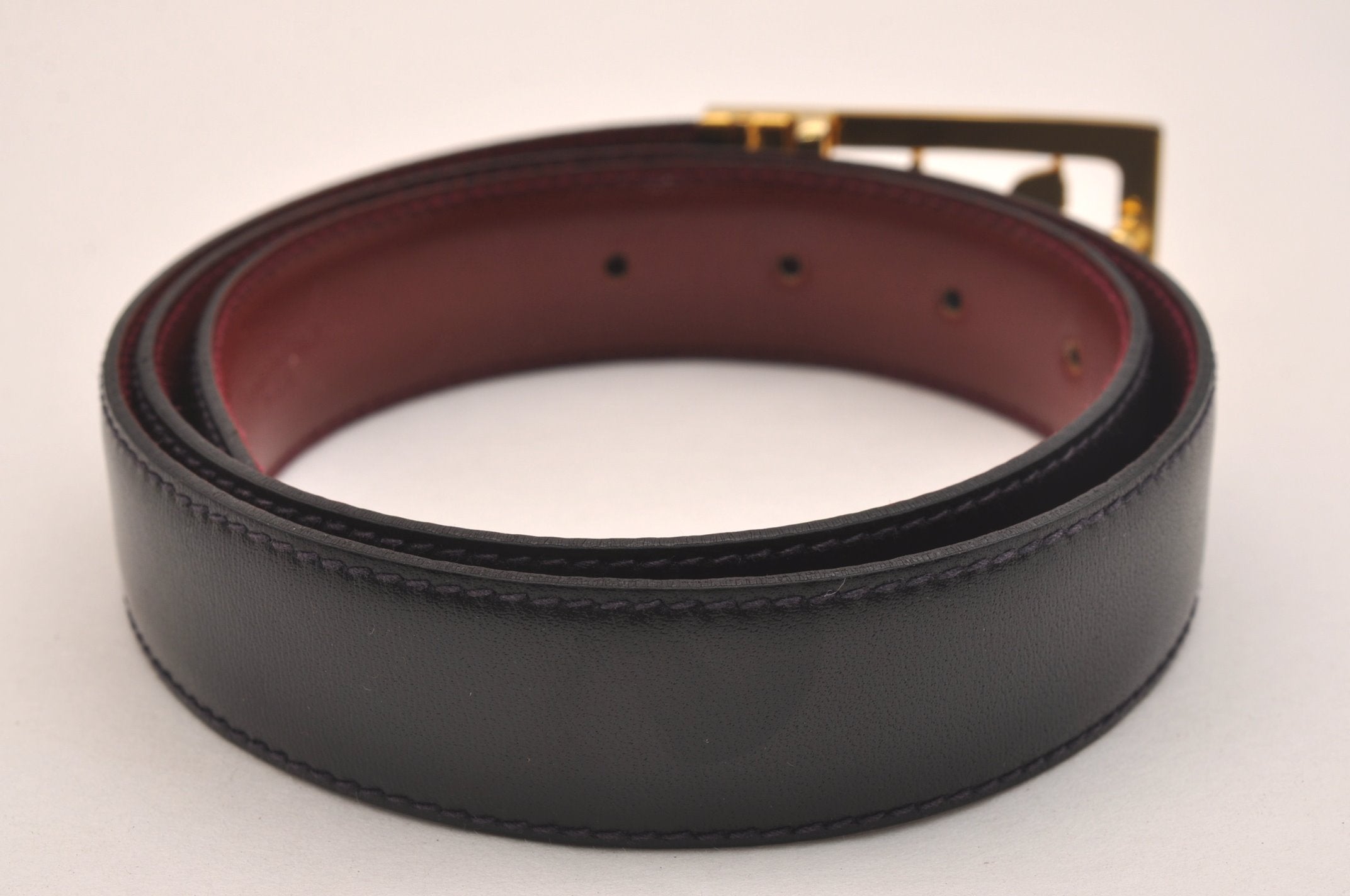 Authentic CELINE Horse Carriage Belt Leather 64.5-73.5cm 25.4-28.9