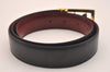 Authentic CELINE Horse Carriage Belt Leather 64.5-73.5cm 25.4-28.9" Black 6667J