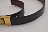 Authentic CELINE Horse Carriage Belt Leather 64.5-73.5cm 25.4-28.9" Black 6667J