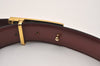Authentic CELINE Horse Carriage Belt Leather 64.5-73.5cm 25.4-28.9" Black 6667J