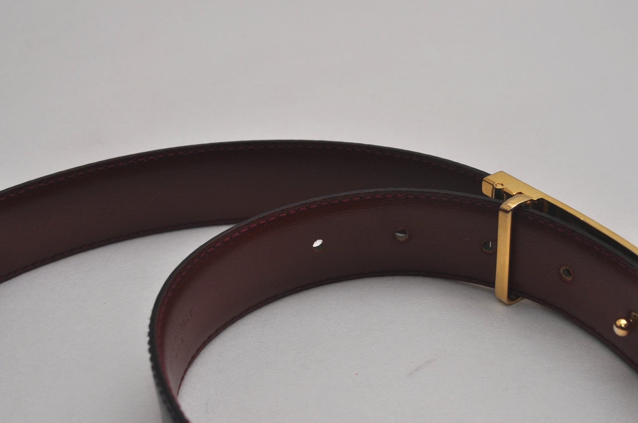 Authentic CELINE Horse Carriage Belt Leather 64.5-73.5cm 25.4-28.9