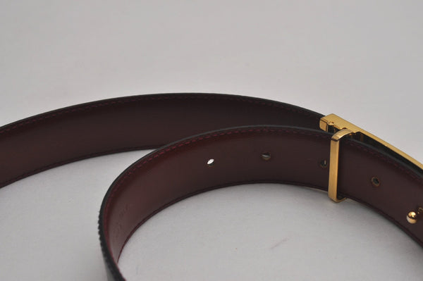 Authentic CELINE Horse Carriage Belt Leather 64.5-73.5cm 25.4-28.9" Black 6667J