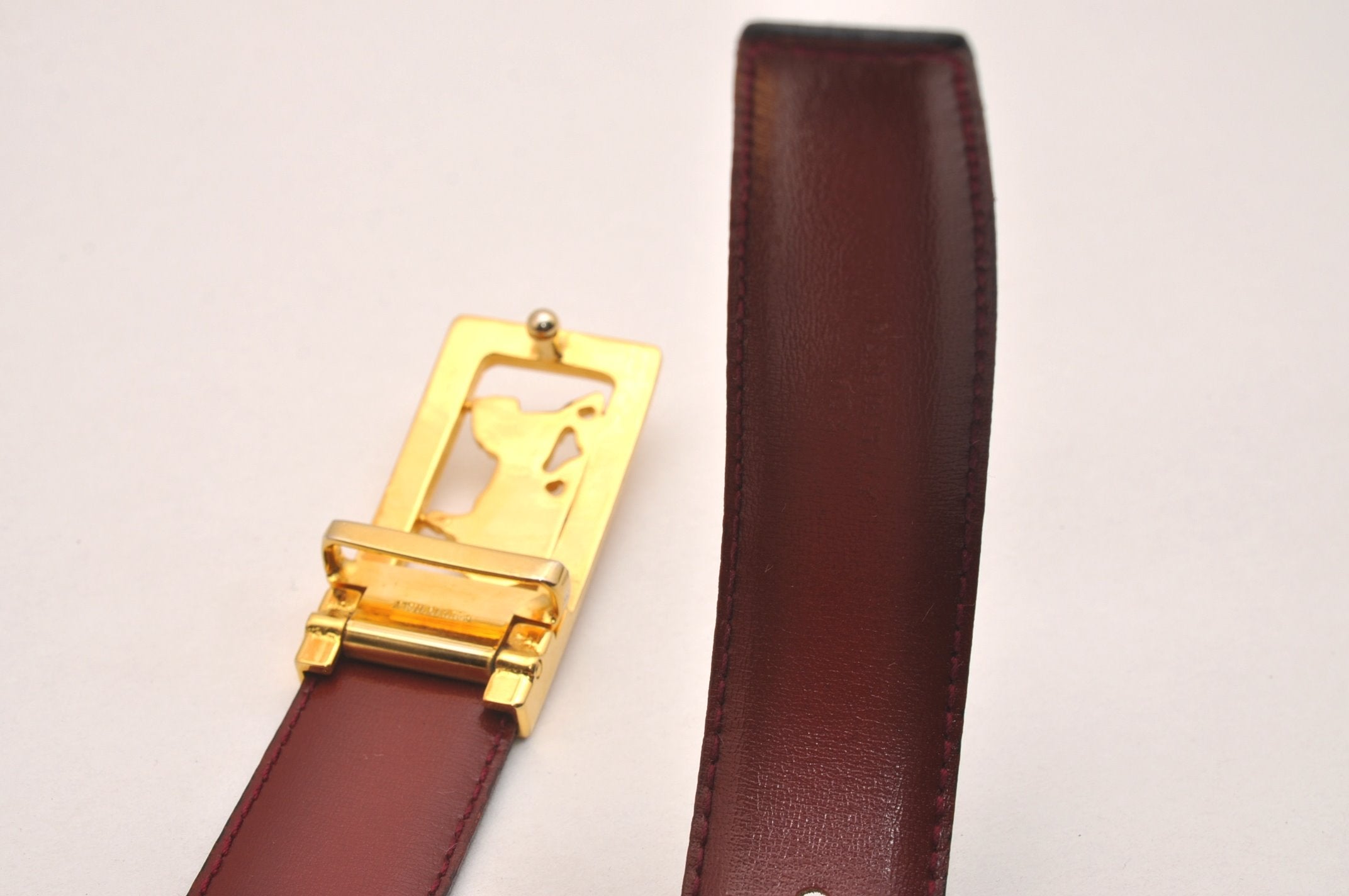 Authentic CELINE Horse Carriage Belt Leather 64.5-73.5cm 25.4-28.9