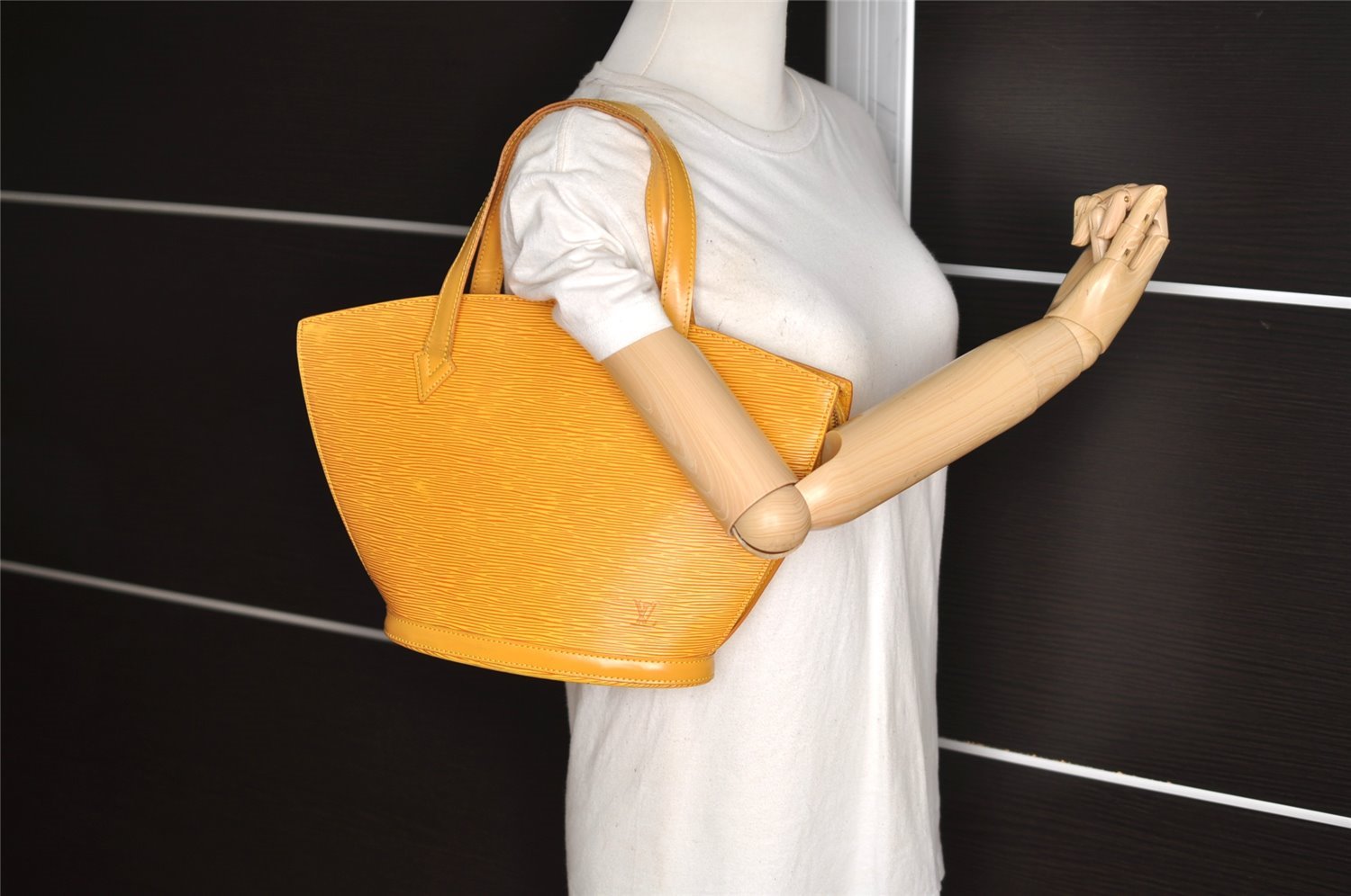 Authentic Louis Vuitton Epi Saint Jacques Hand Bag Yellow M52279 LV 6670I