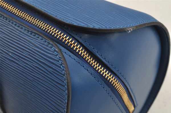Authentic Louis Vuitton Epi Soufflot Hand Bag Blue M52225 LV 6671I