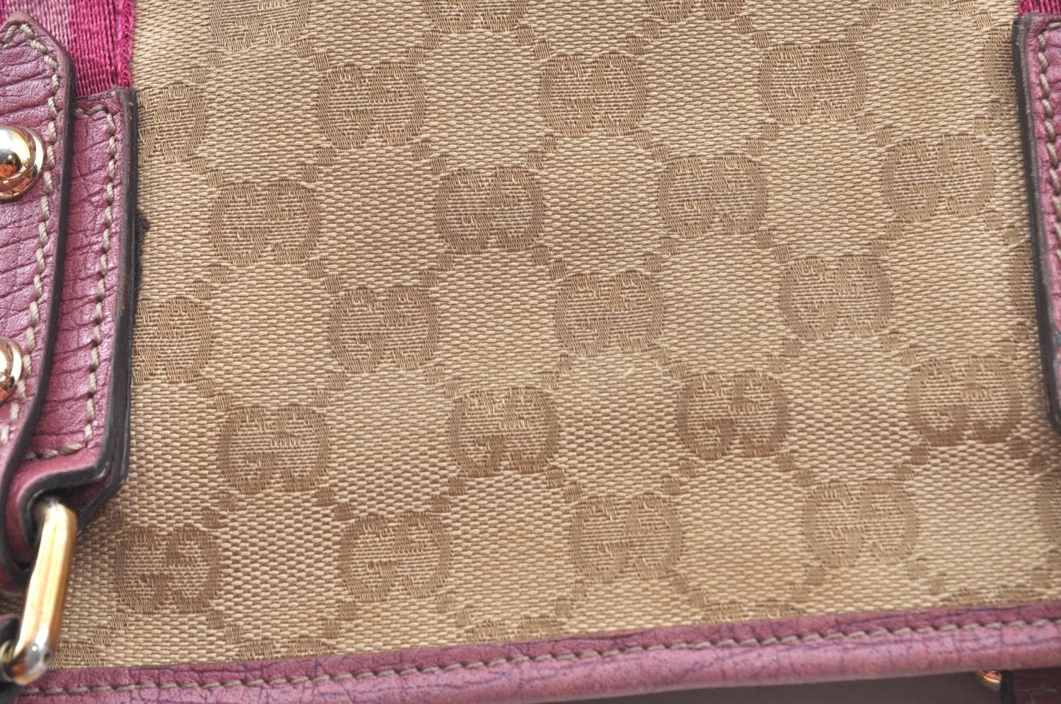 Authentic GUCCI Sherry Line Tote Bag GG Canvas Leather 137396 Beige 6671J