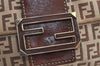 Auth FENDI Zucchino Mamma Baguette Shoulder Bag Canvas Leather Brown 6672J