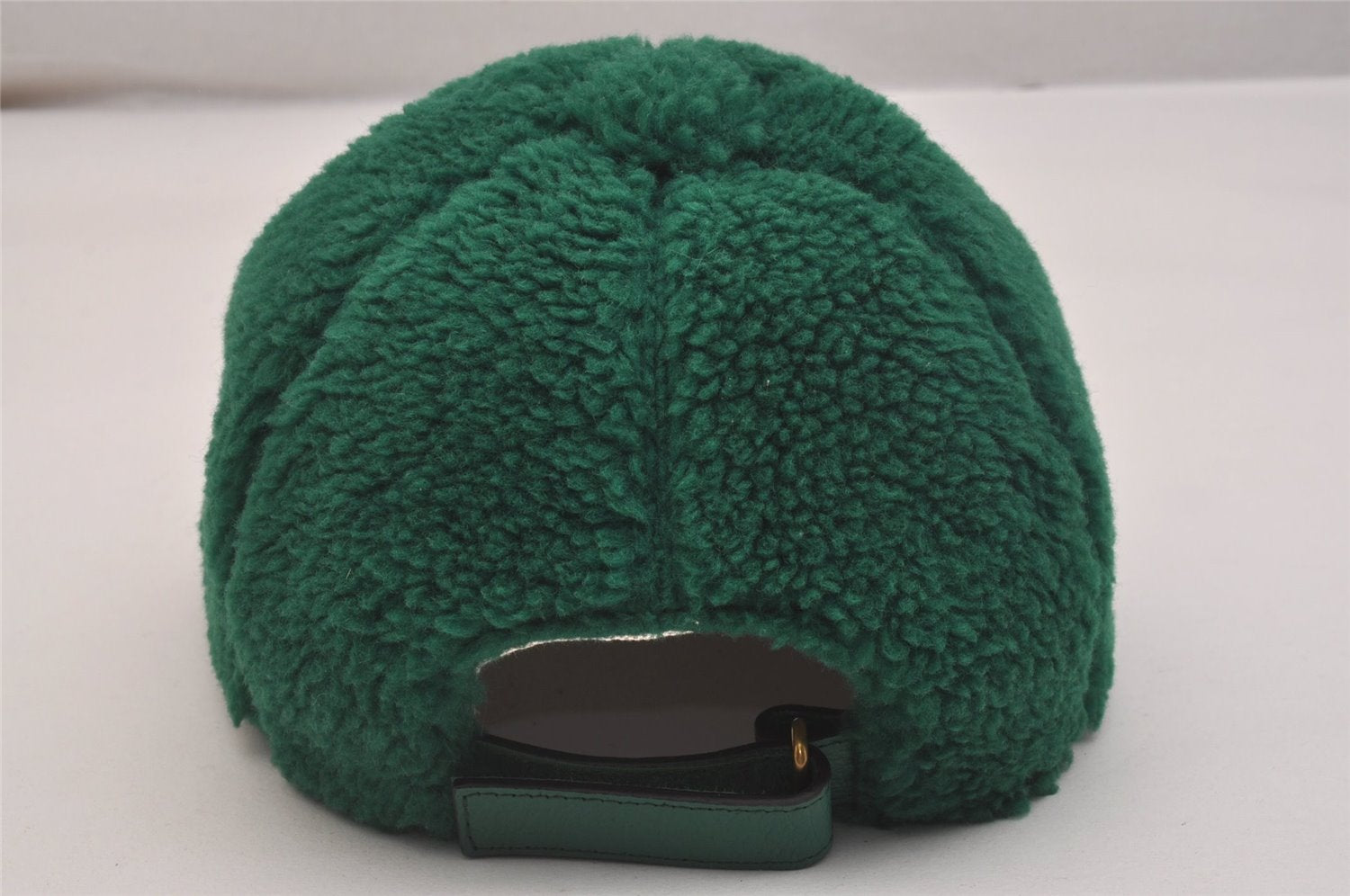 Authentic GUCCI Vintage New York Yankees Cap Hat Wool Leather Size M Green 6673J