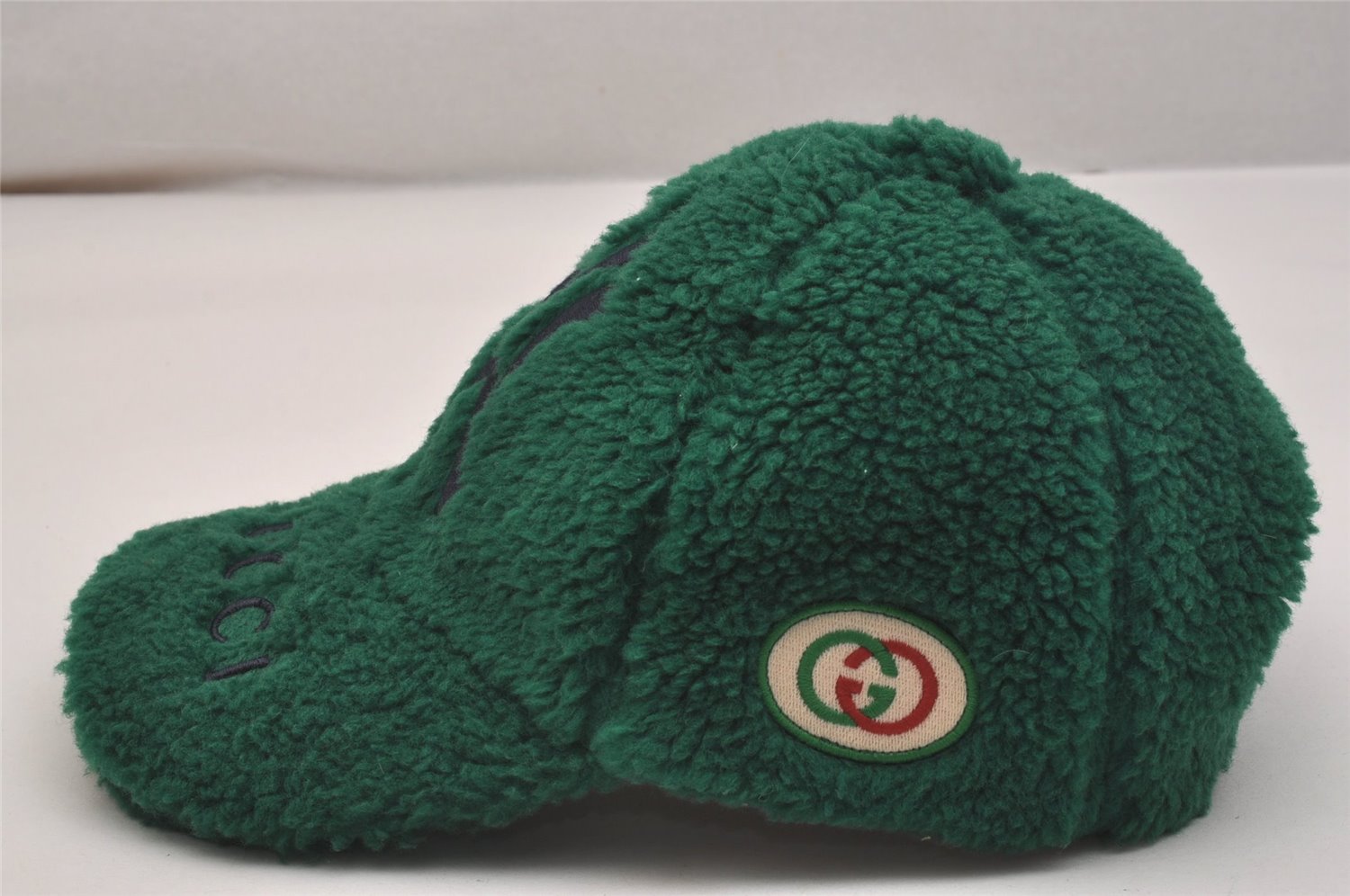 Authentic GUCCI Vintage New York Yankees Cap Hat Wool Leather Size M Green 6673J