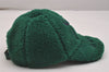 Authentic GUCCI Vintage New York Yankees Cap Hat Wool Leather Size M Green 6673J