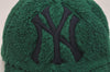 Authentic GUCCI Vintage New York Yankees Cap Hat Wool Leather Size M Green 6673J