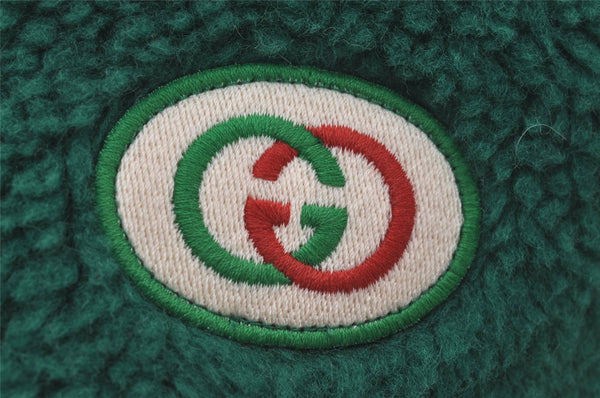 Authentic GUCCI Vintage New York Yankees Cap Hat Wool Leather Size M Green 6673J