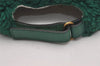 Authentic GUCCI Vintage New York Yankees Cap Hat Wool Leather Size M Green 6673J