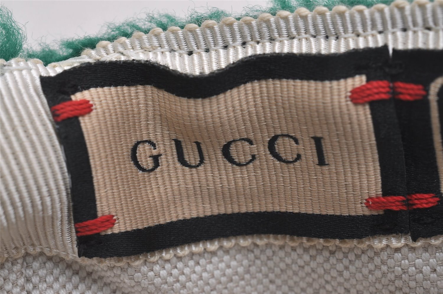 Authentic GUCCI Vintage New York Yankees Cap Hat Wool Leather Size M Green 6673J