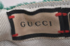 Authentic GUCCI Vintage New York Yankees Cap Hat Wool Leather Size M Green 6673J