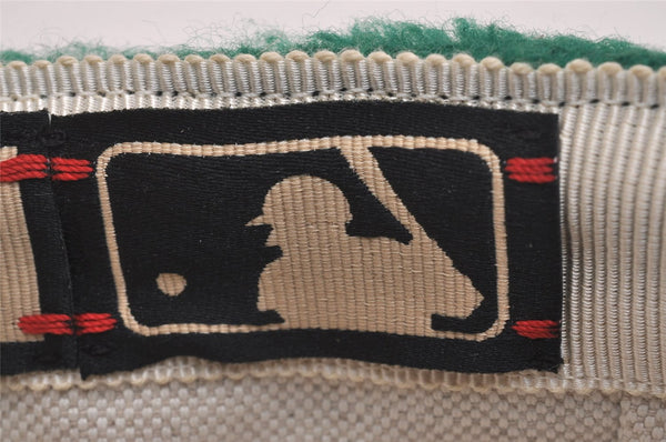 Authentic GUCCI Vintage New York Yankees Cap Hat Wool Leather Size M Green 6673J