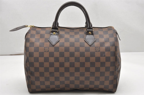 Authentic Louis Vuitton Damier Speedy 30 Hand Boston Bag Purse N41364 LV 6673K