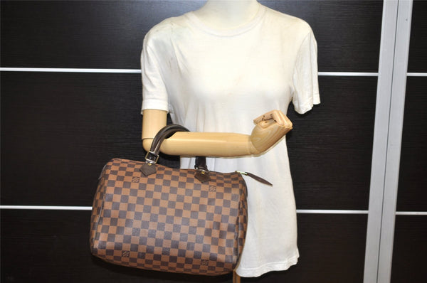 Authentic Louis Vuitton Damier Speedy 30 Hand Boston Bag Purse N41364 LV 6673K