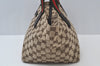 Authentic GUCCI Web Sherry Line Tote Bag GG Canvas Leather 131228 Brown 6674J