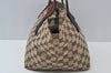 Authentic GUCCI Web Sherry Line Tote Bag GG Canvas Leather 131228 Brown 6674J