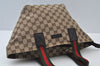 Authentic GUCCI Web Sherry Line Tote Bag GG Canvas Leather 131228 Brown 6674J