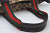 Authentic GUCCI Web Sherry Line Tote Bag GG Canvas Leather 131228 Brown 6674J