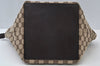 Authentic GUCCI Web Sherry Line Tote Bag GG Canvas Leather 131228 Brown 6674J