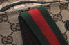Authentic GUCCI Web Sherry Line Tote Bag GG Canvas Leather 131228 Brown 6674J