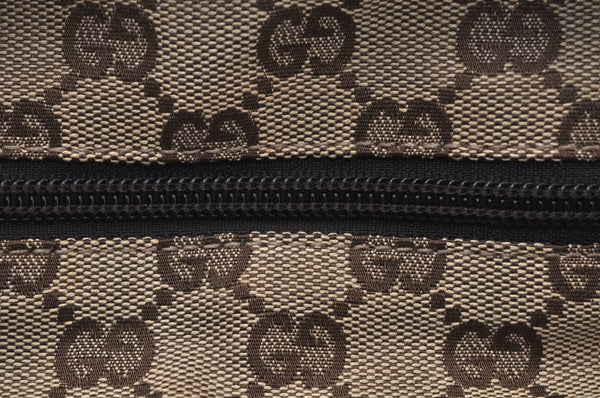 Authentic GUCCI Web Sherry Line Tote Bag GG Canvas Leather 131228 Brown 6674J