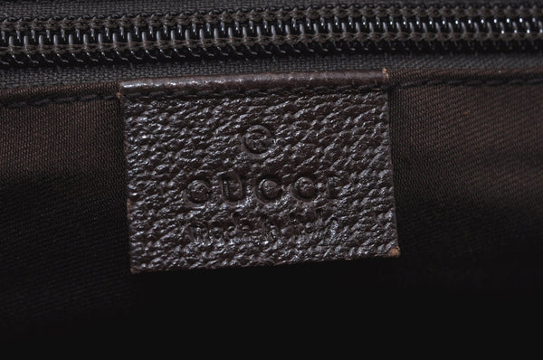 Authentic GUCCI Web Sherry Line Tote Bag GG Canvas Leather 131228 Brown 6674J
