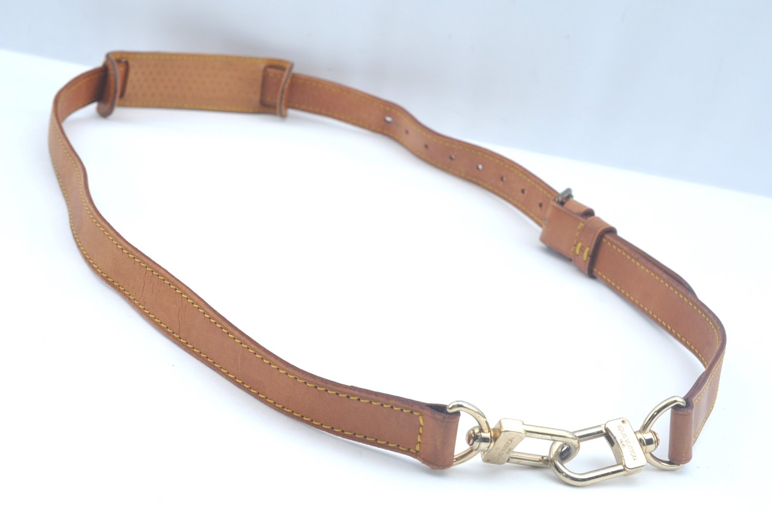 Authentic Louis Vuitton Leather Shoulder Strap Beige 40.2-46.9