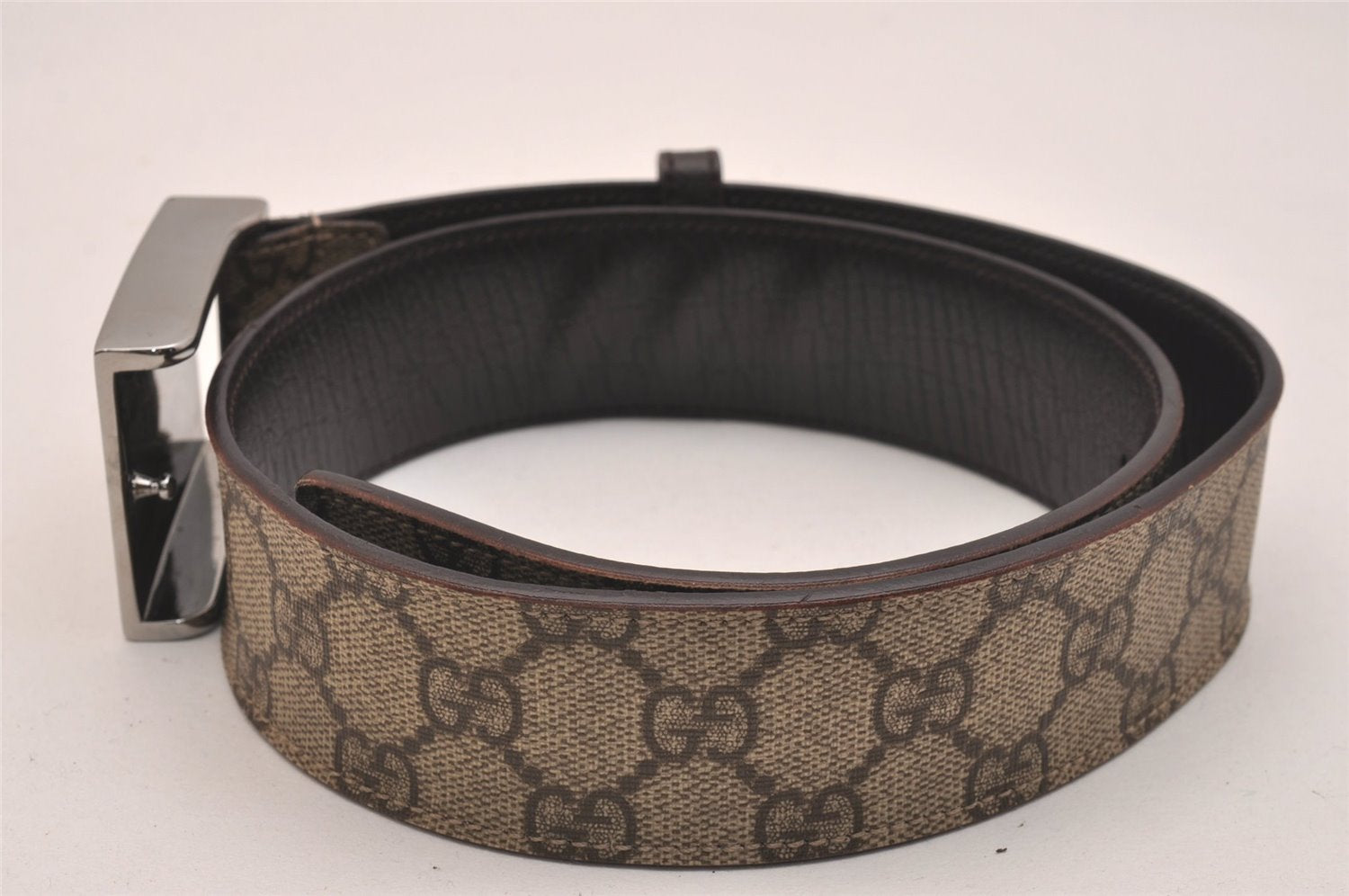 Authentic GUCCI Vintage Belt GG PVC Leather 27-28.9