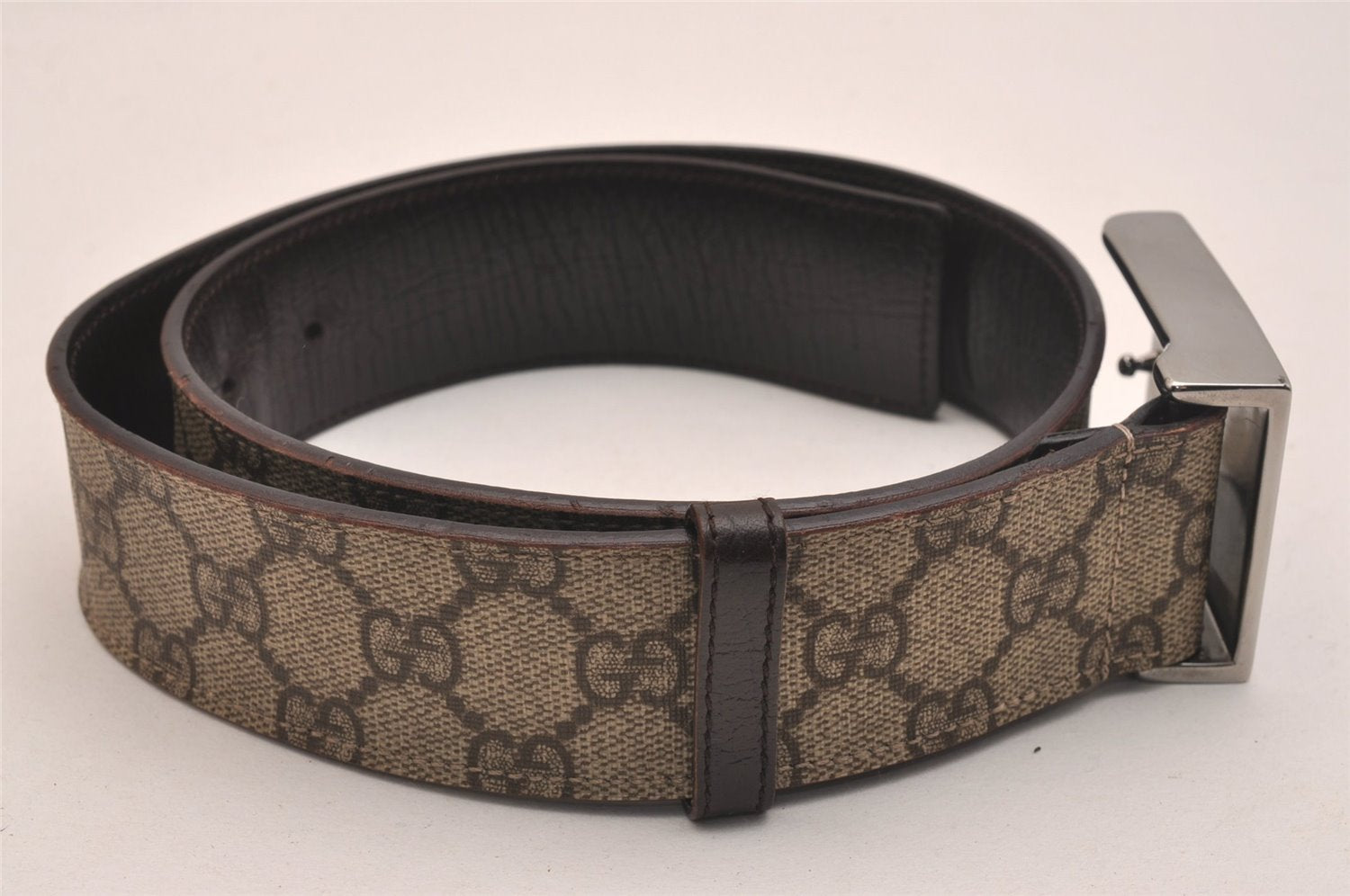 Authentic GUCCI Vintage Belt GG PVC Leather 27-28.9