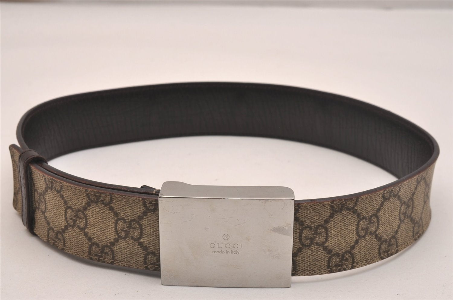 Authentic GUCCI Vintage Belt GG PVC Leather 27-28.9