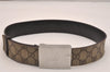 Authentic GUCCI Vintage Belt GG PVC Leather 27-28.9" 114916 Brown 6675J