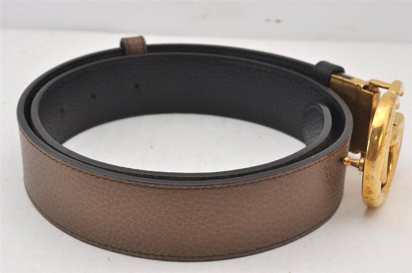 Authentic GUCCI GG Marmont Belt Leather Size 85cm 33.5" Brown 474350 Box 6675K