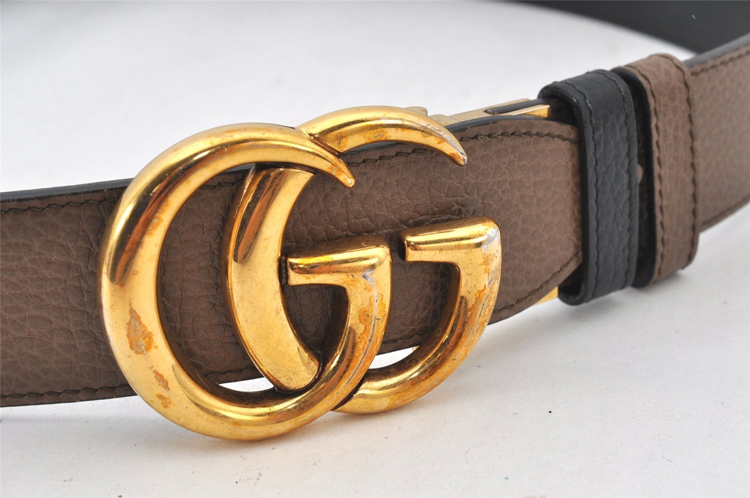 Authentic GUCCI GG Marmont Belt Leather Size 85cm 33.5