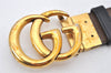 Authentic GUCCI GG Marmont Belt Leather Size 85cm 33.5" Brown 474350 Box 6675K