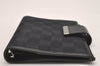 Authentic GUCCI Agenda Notebook Cover Purse GG Canvas Leather 115240 Black 6677J