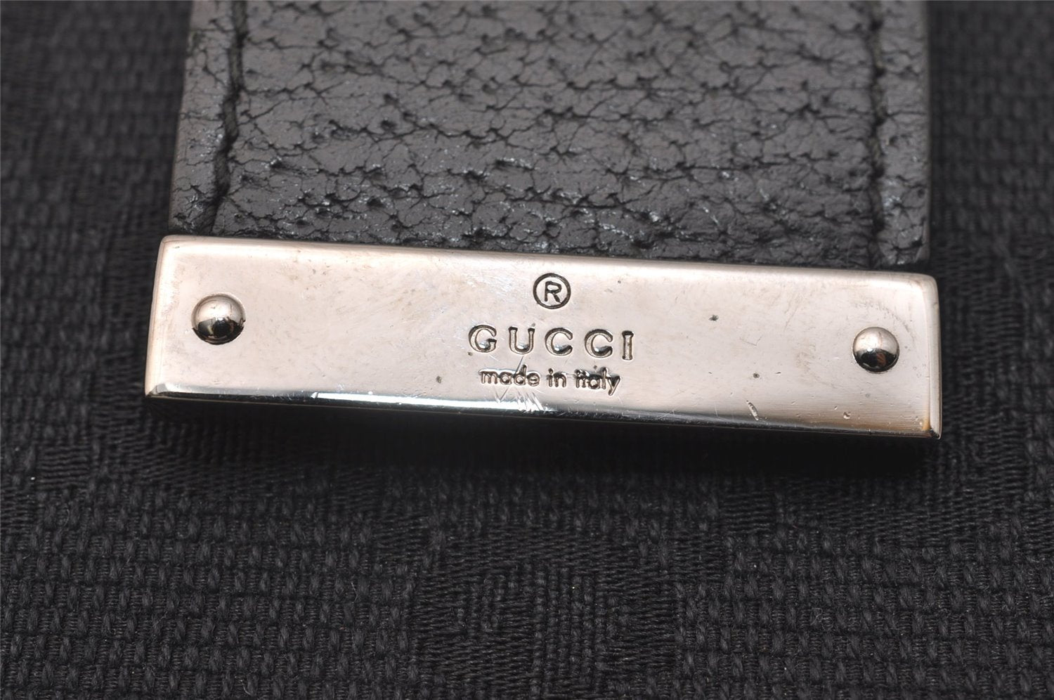 Authentic GUCCI Agenda Notebook Cover Purse GG Canvas Leather 115240 Black 6677J