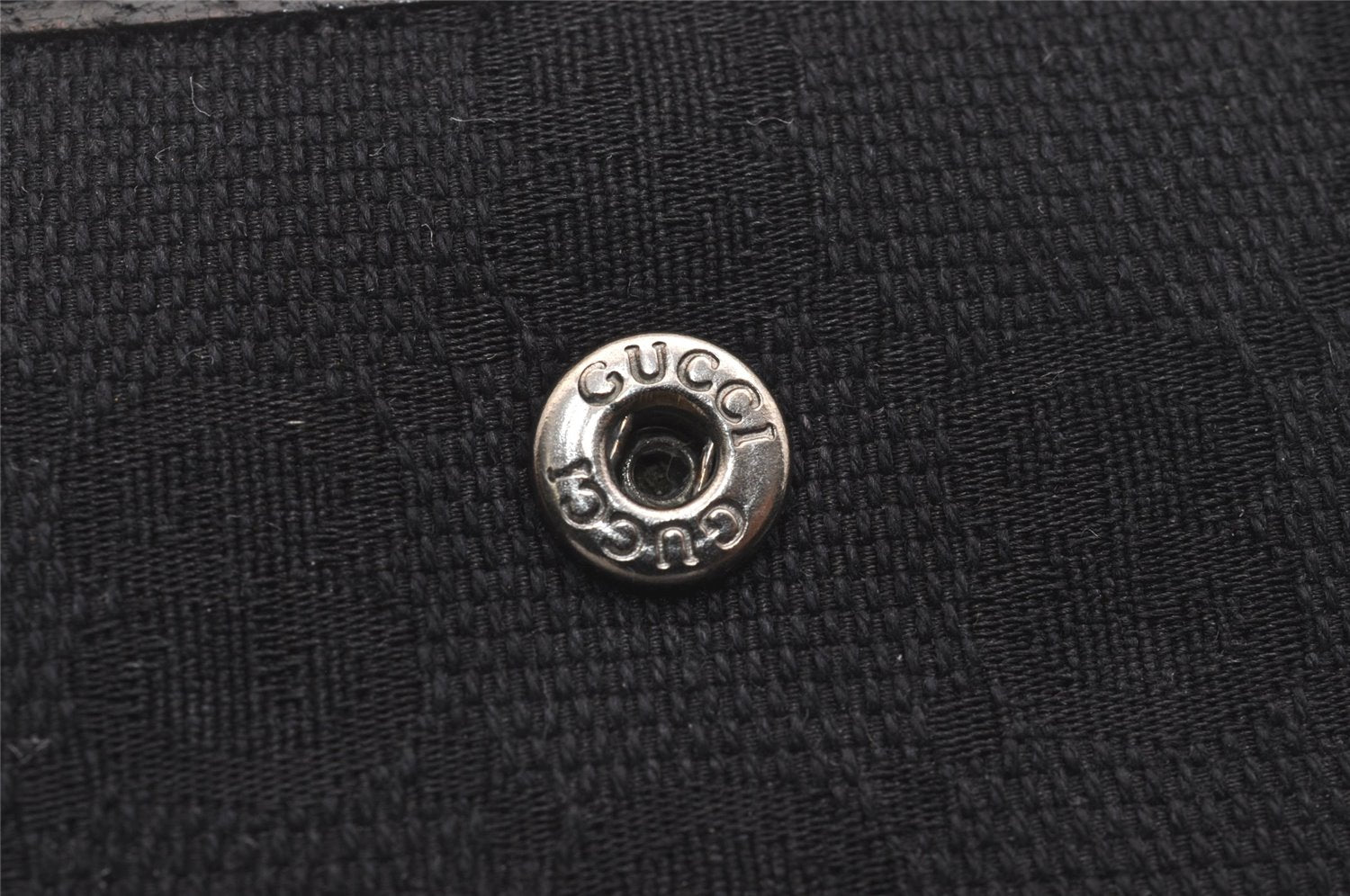 Authentic GUCCI Agenda Notebook Cover Purse GG Canvas Leather 115240 Black 6677J