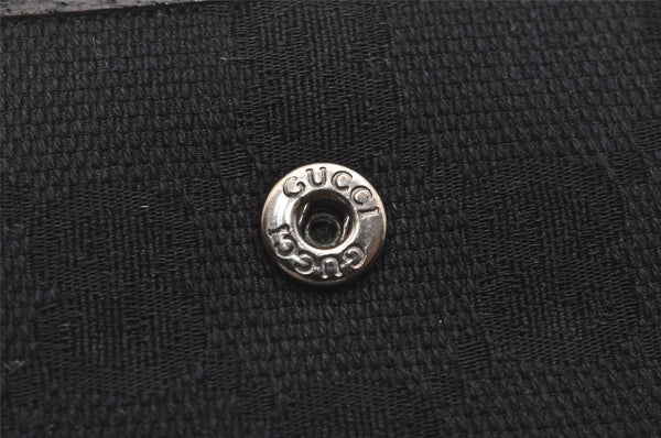 Authentic GUCCI Agenda Notebook Cover Purse GG Canvas Leather 115240 Black 6677J