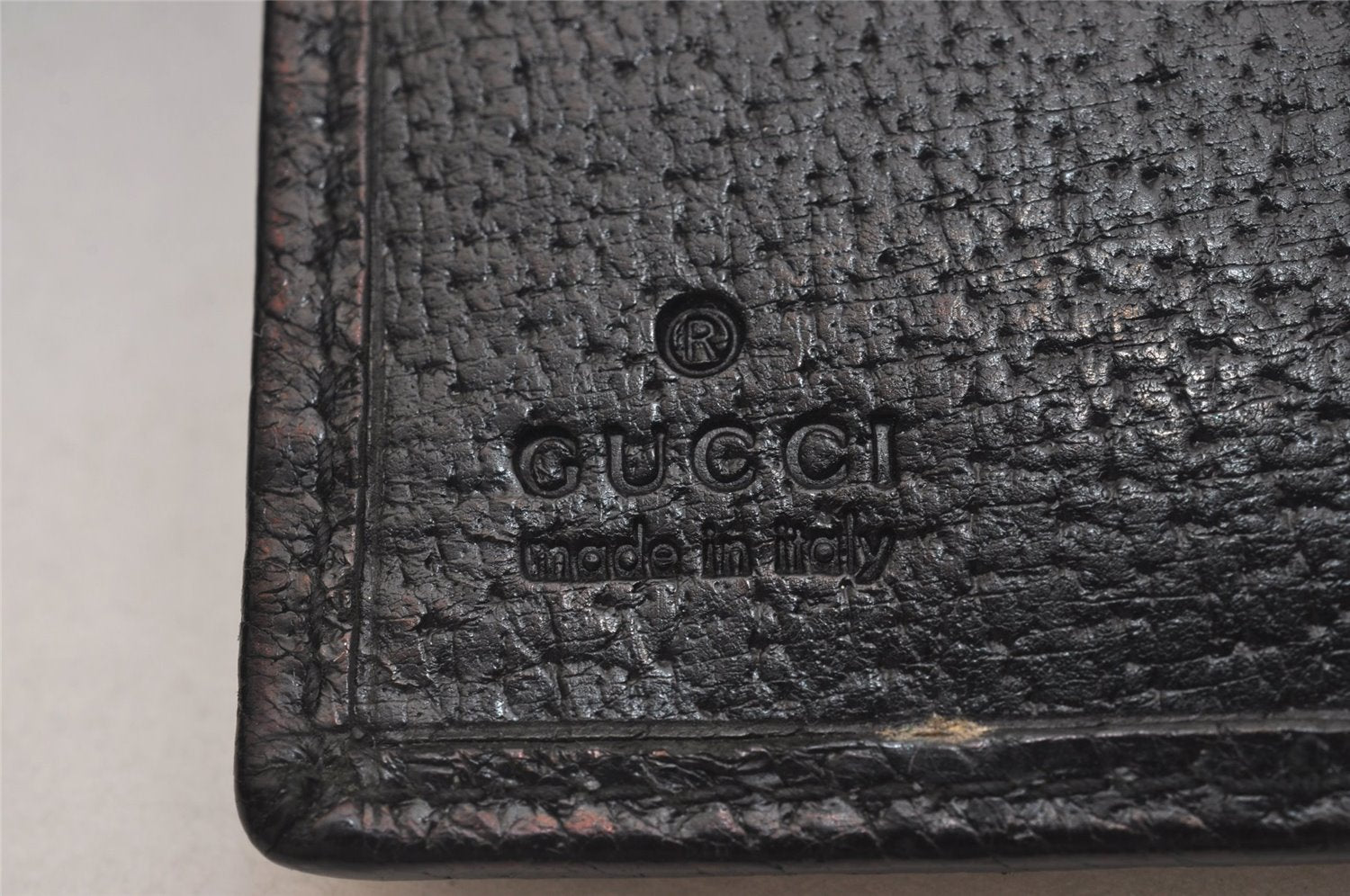 Authentic GUCCI Agenda Notebook Cover Purse GG Canvas Leather 115240 Black 6677J