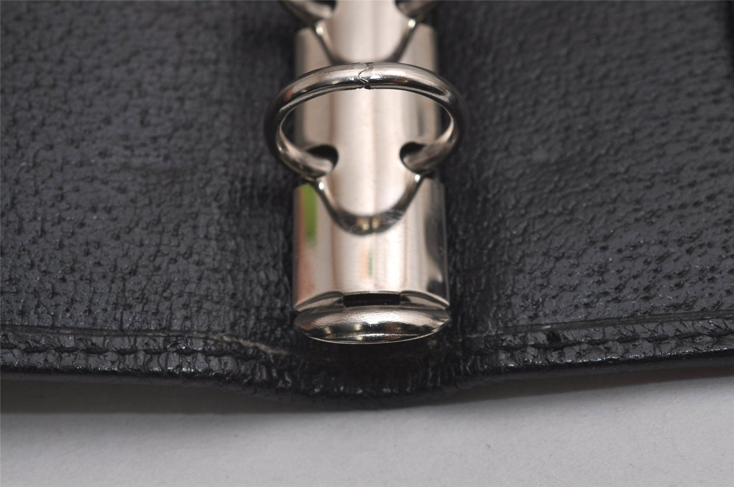 Authentic GUCCI Agenda Notebook Cover Purse GG Canvas Leather 115240 Black 6677J